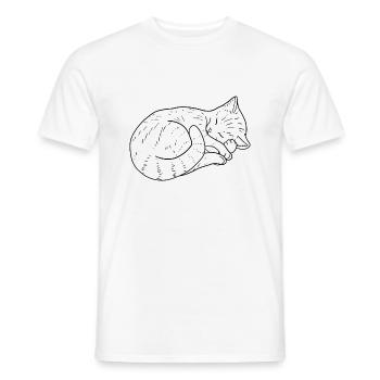 Dessin de chat - T-shirt homme - blanc - Devant - AI Model Male 178 dark (178cm)