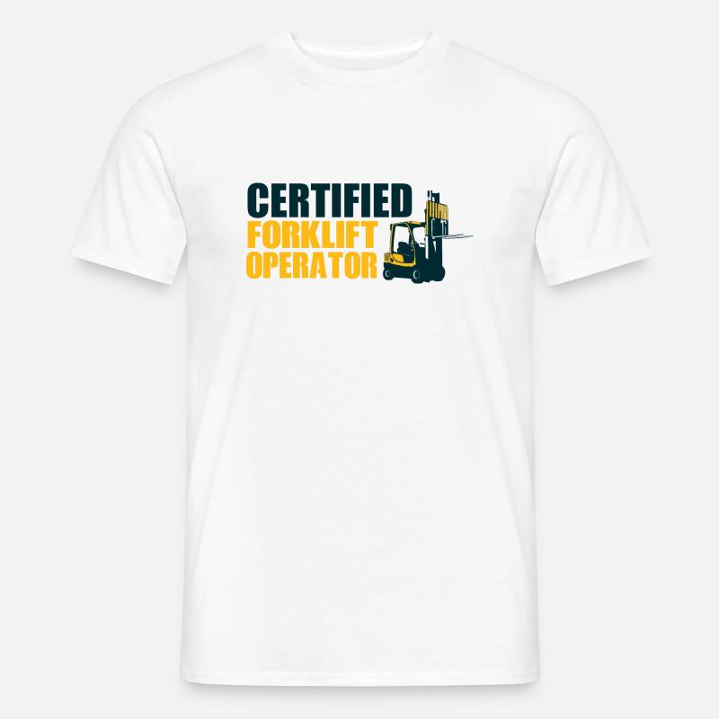 Zertifizierter Gabelstaplerfahrer - Männer T-Shirt - Weiß