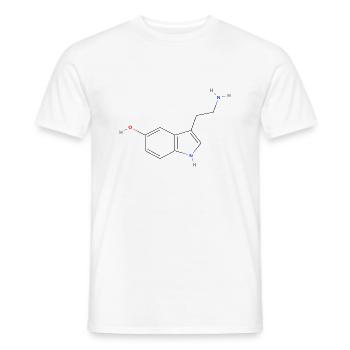 Serotonin-Molekül - Farbige Strukturformel - Männer T-Shirt - Weiß - Vorne - AI Model Male 178 dark (178cm)