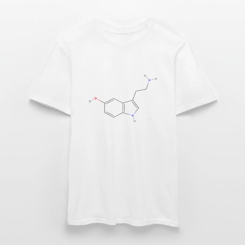 Molécule de sérotonine - Formule structurale colorée T-shirt homme