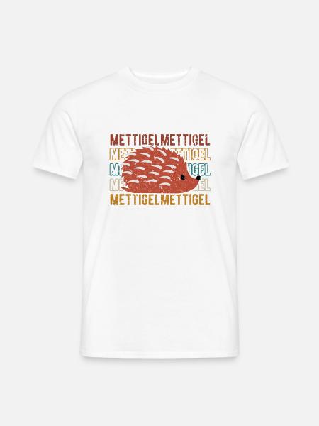 Retro Mettigel Hackfleisch Hackepeter Mett - Männer T-Shirt - Weiß