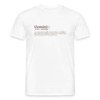 Signe astrologique GÉMEAUX définition- idée cadeau - T-shirt homme - blanc - Devant - AI Model Male 178 dark (178cm)