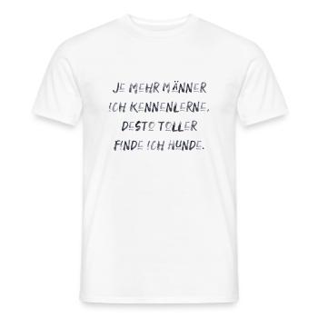 Männer und Hunde lustiger Spruch Haustiere dating - Männer T-Shirt - Weiß - Vorne - AI Model Male 178 dark (178cm)