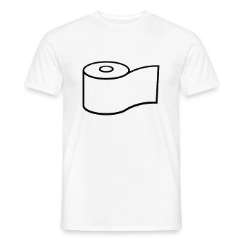 Logo Conception de rouleau de papier hygiénique - T-shirt homme - blanc - Devant - AI Model Male 178 dark (178cm)