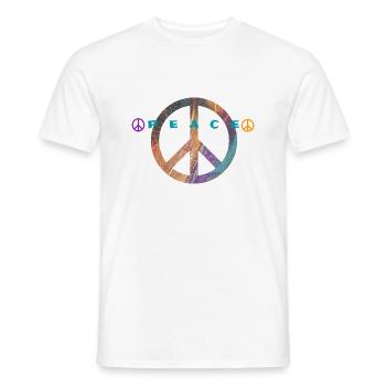 J’aime les vêtements / Paix - T-shirt homme - blanc - Devant - AI Model Male 178 dark (178cm)