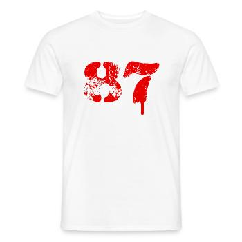 87 Zahl Symbol - Männer T-Shirt - Weiß - Vorne - AI Model Male 178 dark (178cm)