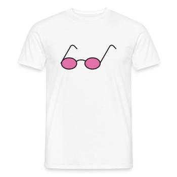 rosarote Brille Brillenträger positiv realistisch - Männer T-Shirt - Weiß - Vorne - AI Model Male 178 dark (178cm)