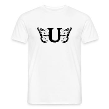 Buchstabe U Schmetterling - Männer T-Shirt - Weiß - Vorne - AI Model Male 178 dark (178cm)