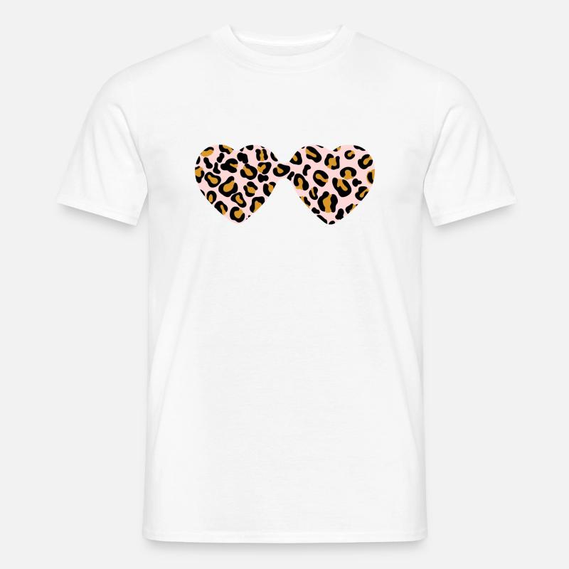 Leopard Sonnenbrille - Männer T-Shirt - Weiß