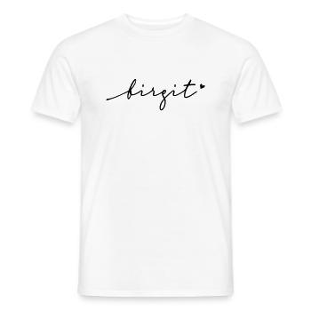Birgit Cursive Name - Men's T-Shirt - white - Front - AI Model Male 178 dark (178cm)