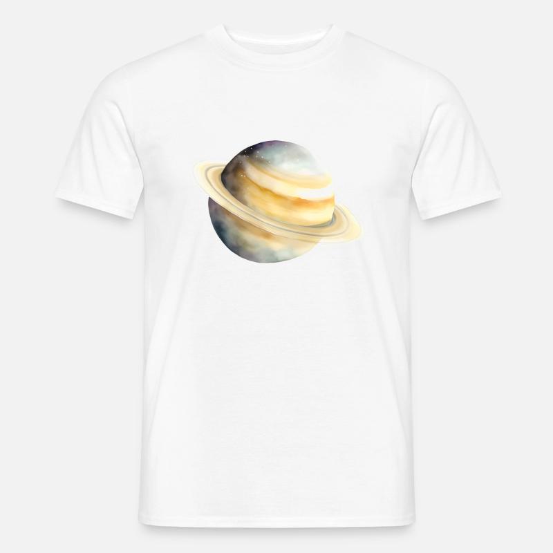 Saturn - Männer T-Shirt - Weiß
