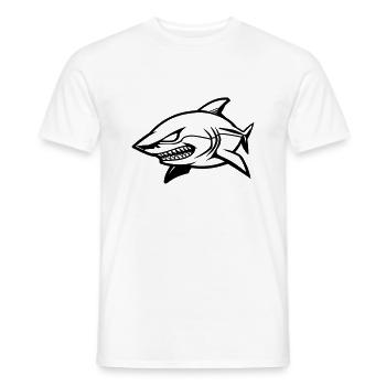 Bande dessinée requin - T-shirt homme - blanc - Devant - AI Model Male 178 dark (178cm)