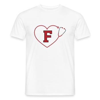 Lettre f stéthoscope - T-shirt homme - blanc - Devant - AI Model Male 178 dark (178cm)