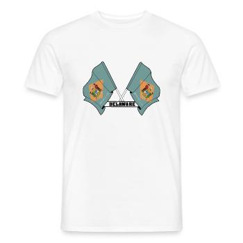 Zwei Flaggen mit dem Text DELAWARE - Männer T-Shirt - Weiß - Vorne - AI Model Male 178 dark (178cm)