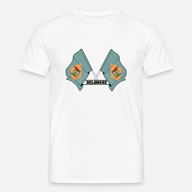 Two flags text DELAWARE - Men's T-shirt - white