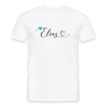 Elias Name Vorname Kalligrafieherz - Männer T-Shirt - Weiß - Vorne - AI Model Male 178 dark (178cm)