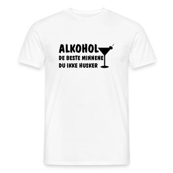L'alcool, les meilleurs souvenirs dont on ne se souvient pas - T-shirt homme - blanc - Devant - AI Model Male 178 dark (178cm)
