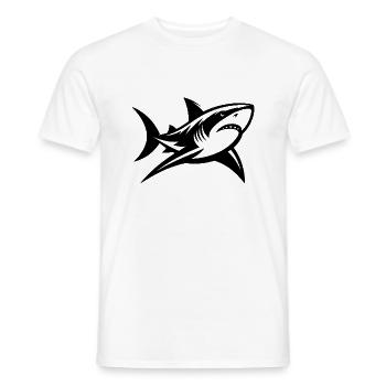 Le requin des profondeurs rencontre le tatouage Sharp et élégant - T-shirt homme - blanc - Devant - AI Model Male 178 dark (178cm)