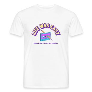 Easy Life with a casette and a pencil - Männer T-Shirt - Weiß - Vorne - AI Model Male 178 dark (178cm)