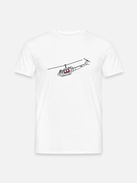 Bell UH1D - SAR / Notarzt - Männer T-Shirt - Weiß