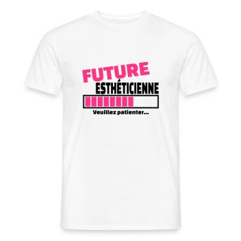future esthéticienne - T-shirt homme - blanc - Devant - AI Model Male 178 dark (178cm)