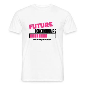 future fonctionnaire - T-shirt homme - blanc - Devant - AI Model Male 178 dark (178cm)