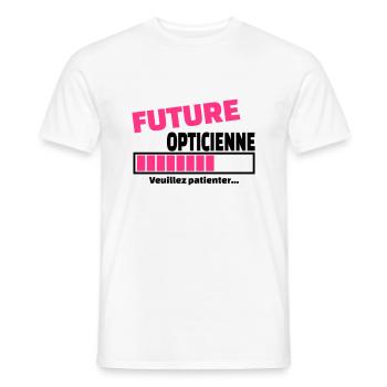 future opticienne - T-shirt homme - blanc - Devant - AI Model Male 178 dark (178cm)
