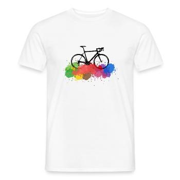 Rennrad Farbkleckse - Männer T-Shirt - Weiß - Vorne - AI Model Male 178 dark (178cm)
