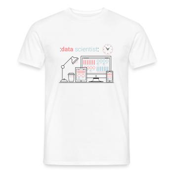 ZAZdesign® Data Scientist | Job Visualization - Men's T-Shirt - white - Front - AI Model Male 178 dark (178cm)