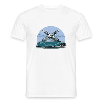 Voiture classique - T-shirt homme - blanc - Devant - AI Model Male 178 dark (178cm)