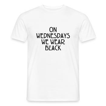 On wednesdays we wear black - T-shirt homme - blanc - Devant - AI Model Male 178 dark (178cm)