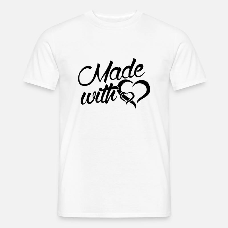 Faite avec coeur - bébé - - T-shirt homme - blanc