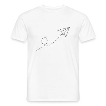 Avion en papier - T-shirt homme - blanc - Devant - AI Model Male 178 dark (178cm)