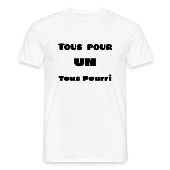 tous pour un tous pourri - T-shirt homme - blanc - Devant - AI Model Male 178 dark (178cm)