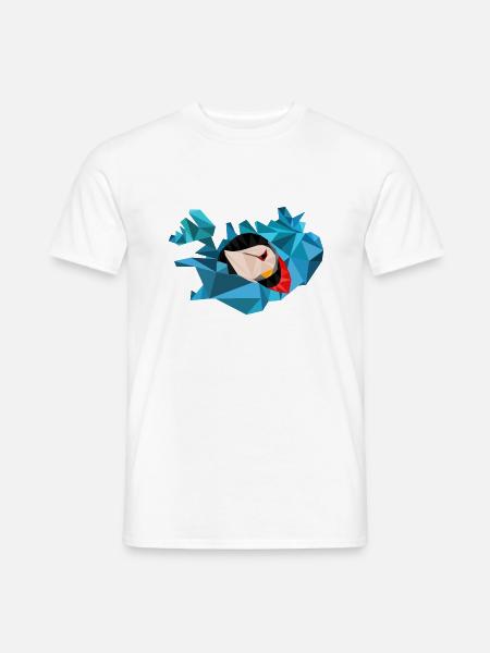 Iceland map - Puffin - map - geometric - Men's T-Shirt - white