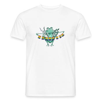 Pride frog with rainbow flags - Men's T-Shirt - white - Front - AI Model Male 178 dark (178cm)
