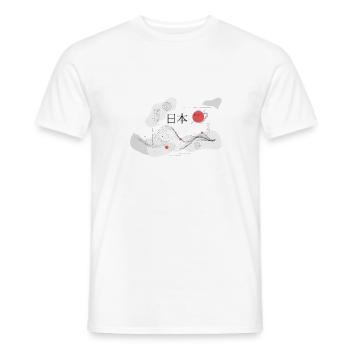 Inscription Japan with Japanese flag motif - Men's T-Shirt - white - Front - AI Model Male 178 dark (178cm)