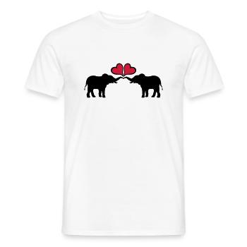 Hearts In Love Elephant Couple - Men's T-Shirt - white - Front - AI Model Male 178 dark (178cm)