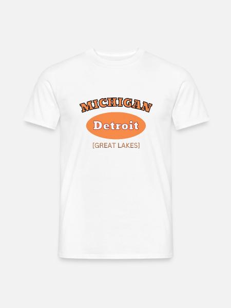 Vintage Michigan Detroit Shirt - Männer T-Shirt - Weiß