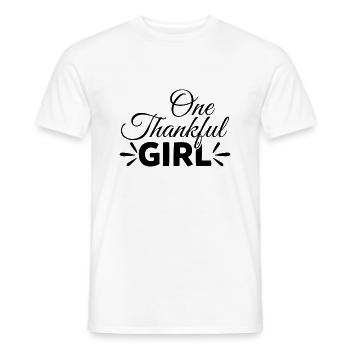 One thankful Girl - Männer T-Shirt - Weiß - Vorne - AI Model Male 178 dark (178cm)