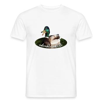 Canard colvert - T-shirt homme - blanc - Devant - AI Model Male 178 dark (178cm)