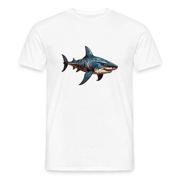 Adinkra Shark 4 - Men's T-Shirt - white - Front - AI Model Male 178 dark (178cm)