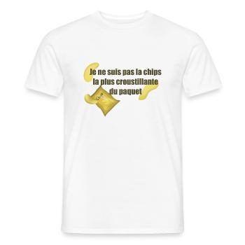 Chips - T-shirt homme - blanc - Devant - AI Model Male 178 dark (178cm)