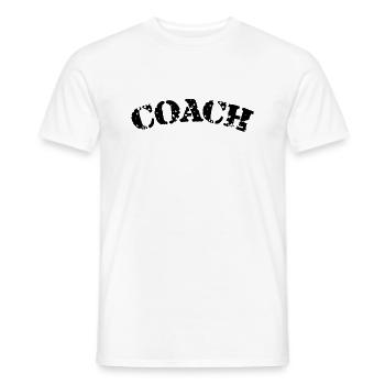 Coach - Le meilleur Coach - Der beste Trainer - T-shirt homme - blanc - Devant - AI Model Male 178 dark (178cm)