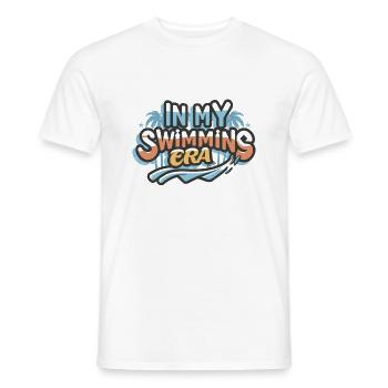 À l’époque de la natation - T-shirt homme - blanc - Devant - AI Model Male 178 dark (178cm)