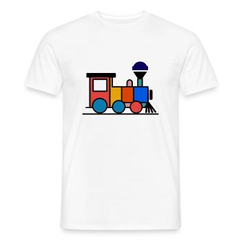 Children's Locomotive - Men's T-Shirt - white - Front - AI Model Male 178 dark (178cm)