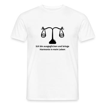 Sternzeichen Waage - Männer T-Shirt - Weiß - Vorne - AI Model Male 178 dark (178cm)
