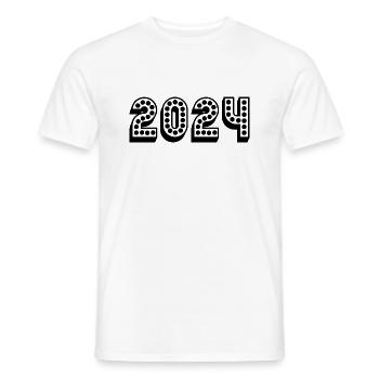 2024. JAHR. ALLES GUTE ZUM NEUEN JAHR. SILVESTER - Männer T-Shirt - Weiß - Vorne - AI Model Male 178 dark (178cm)