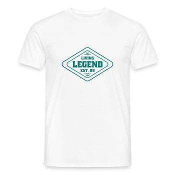 Living Legend - Est. 89 - 1989 - Lebende Legende - Men's T-Shirt - white - Front - AI Model Male 178 dark (178cm)