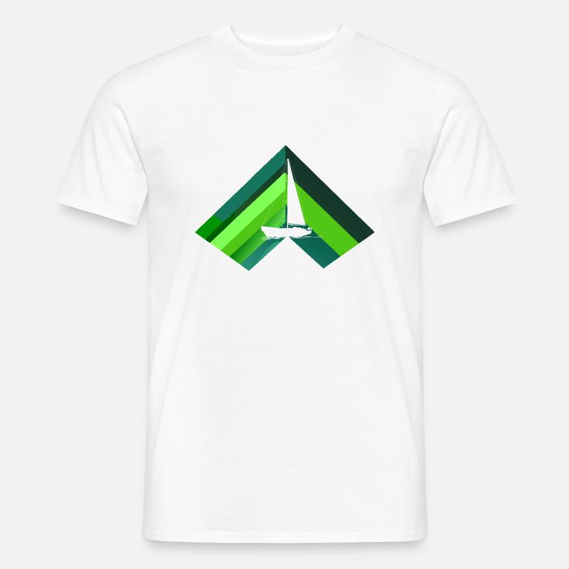 Segelboot Boot - Männer T-Shirt - Weiß